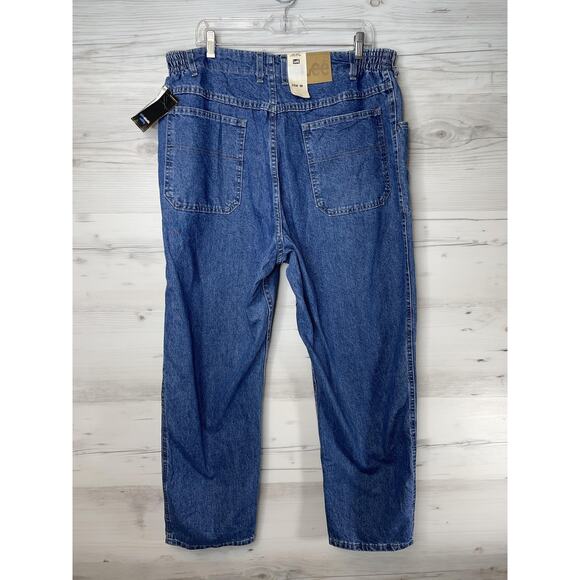Lee Jeans Pants Womens 24W Straight Elastic Waist Denim Casual Workwear Plus - Picture 7 of 12